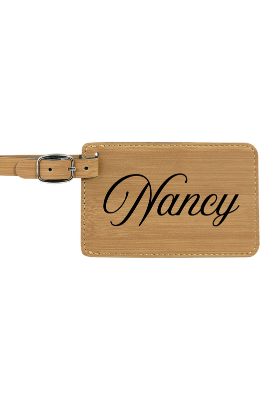 Nancy - 4 1/4" x 2 3/4" Laserable Leatherette Luggage Tag
