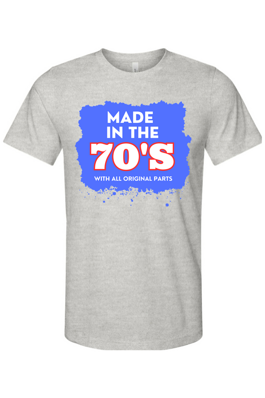 Made in the 70s Original Parts - White/Blue Unisex Short Sleeve Shirt