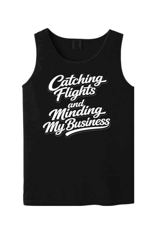 Minding My Business - White Font Unisex Tank Top