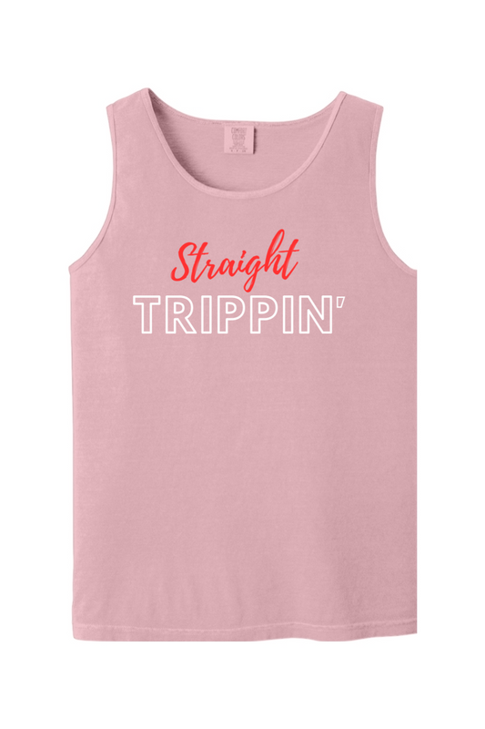 Straight Trippin' - Red/White Font Unisex Tank Top