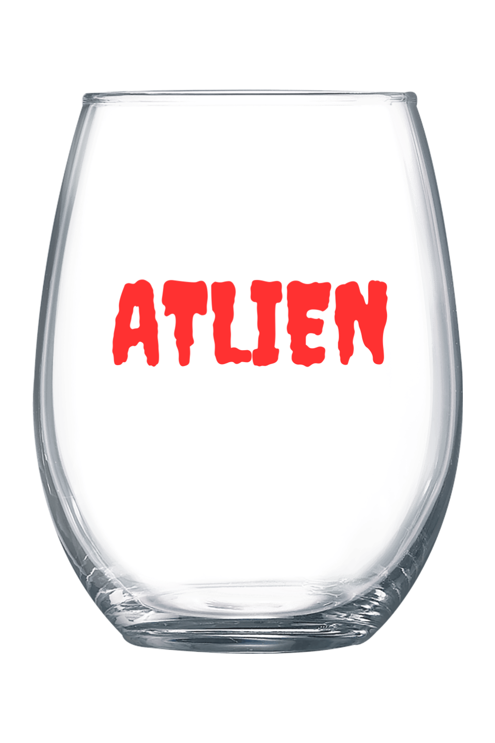 ATLien - Red Font 21 oz. Stemless Wine Glass