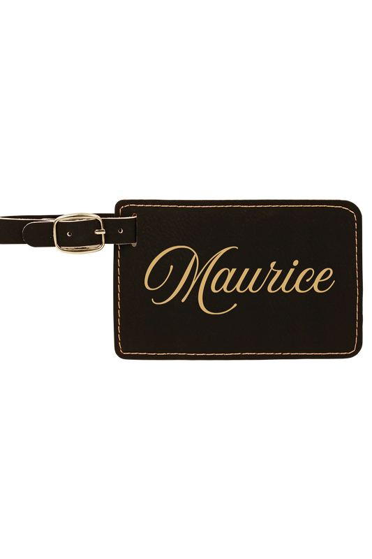 Maurice - 4 1/4" x 2 3/4" Laserable Leatherette Luggage Tag