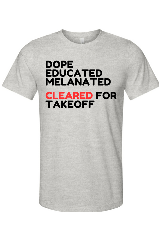 Cleared for Takeoff - Black/Red Font Unisex Short Sleeve Shirt