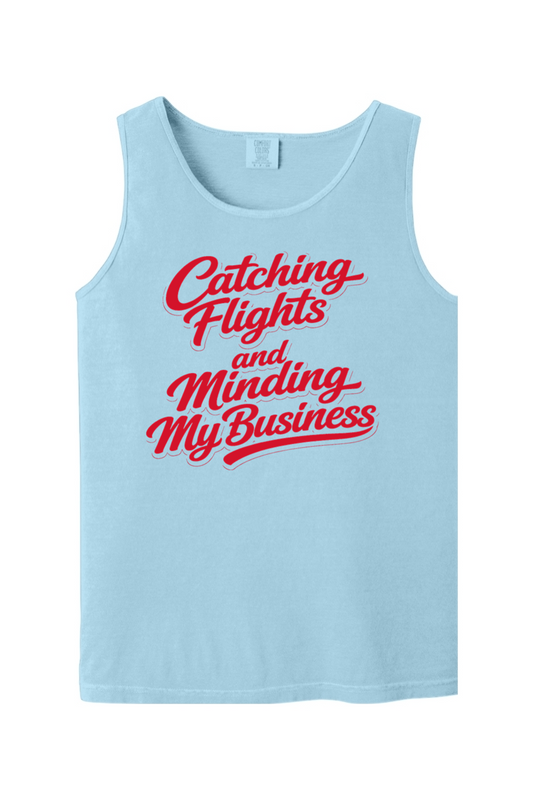 Minding My Business - Red Font Unisex Tank Top