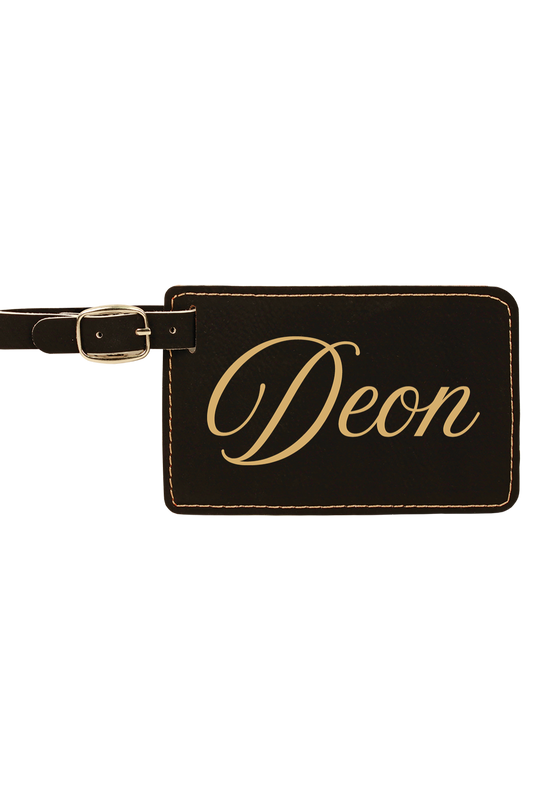 Deon - 4 1/4" x 2 3/4" Laserable Leatherette Luggage Tag