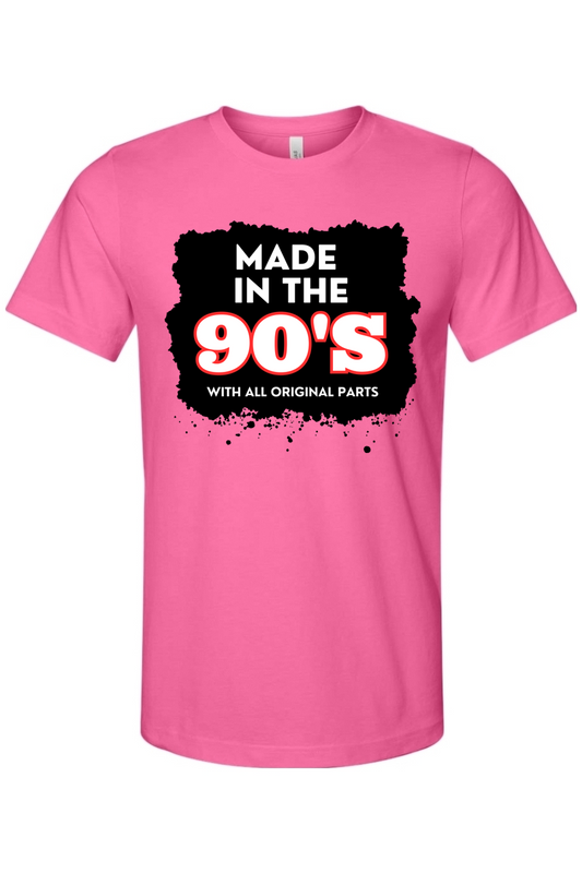 Made in the 90s Original Parts - White/Black Font Unisex Short Sleeve Shirt