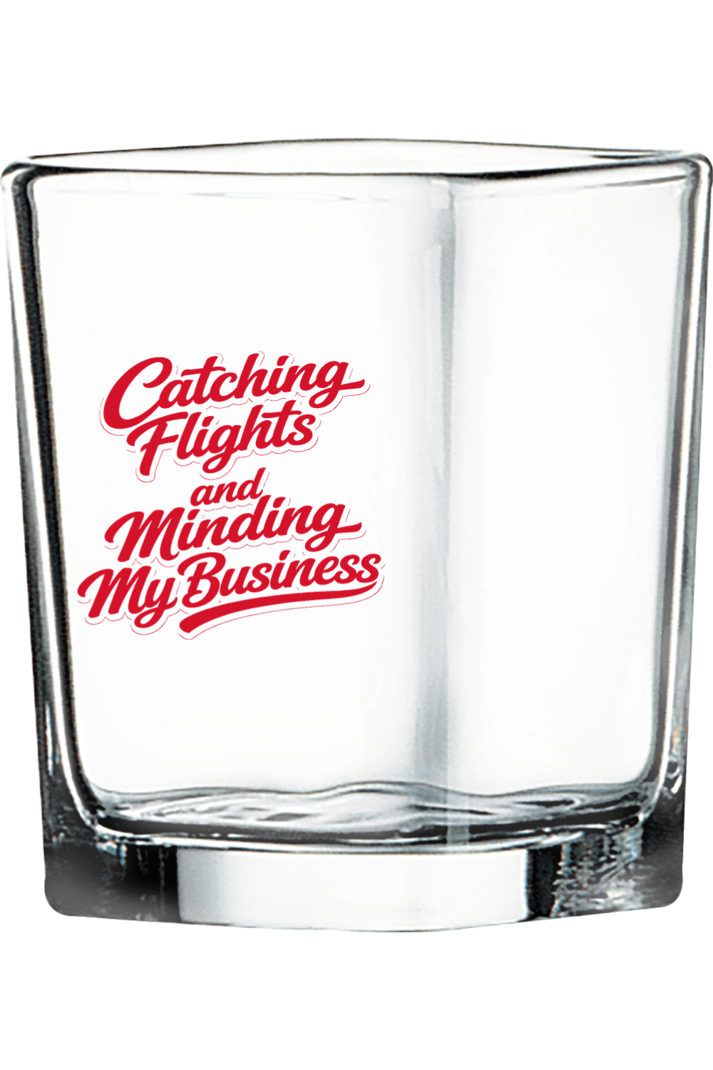 Minding My Business - Red Font 2 1/4 oz. Square Shot Glass