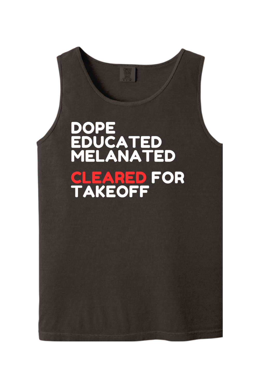 Cleared for Takeoff - White/Red Font Unisex Tank Top