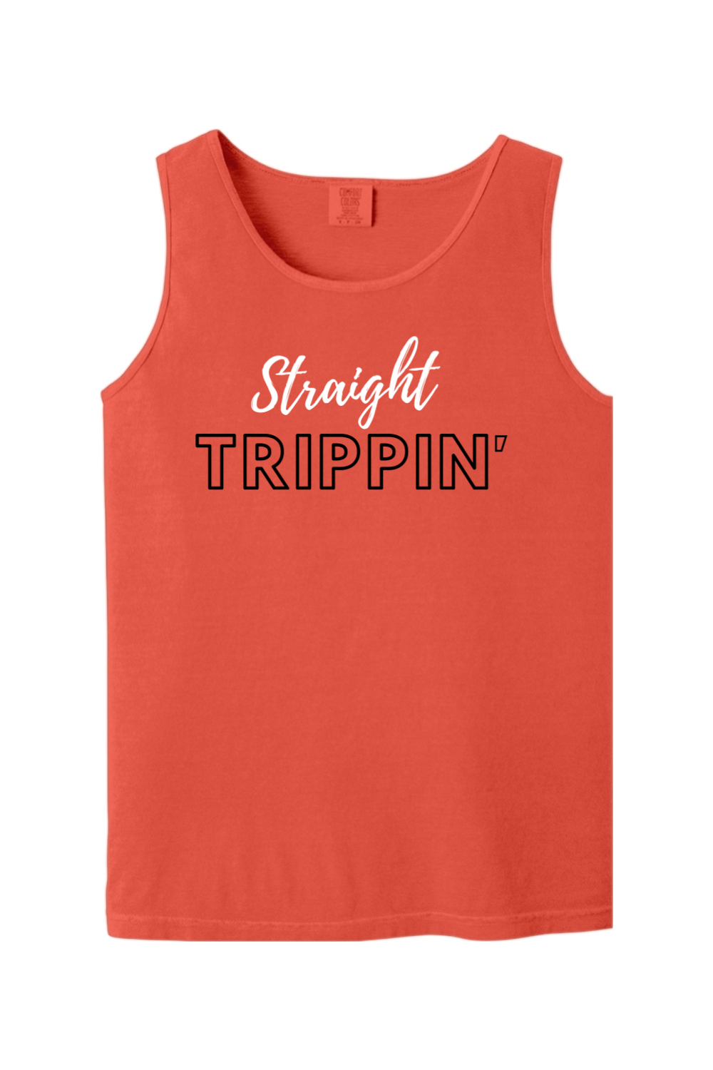 Straight Trippin' - White/Black Font Unisex Tank Top