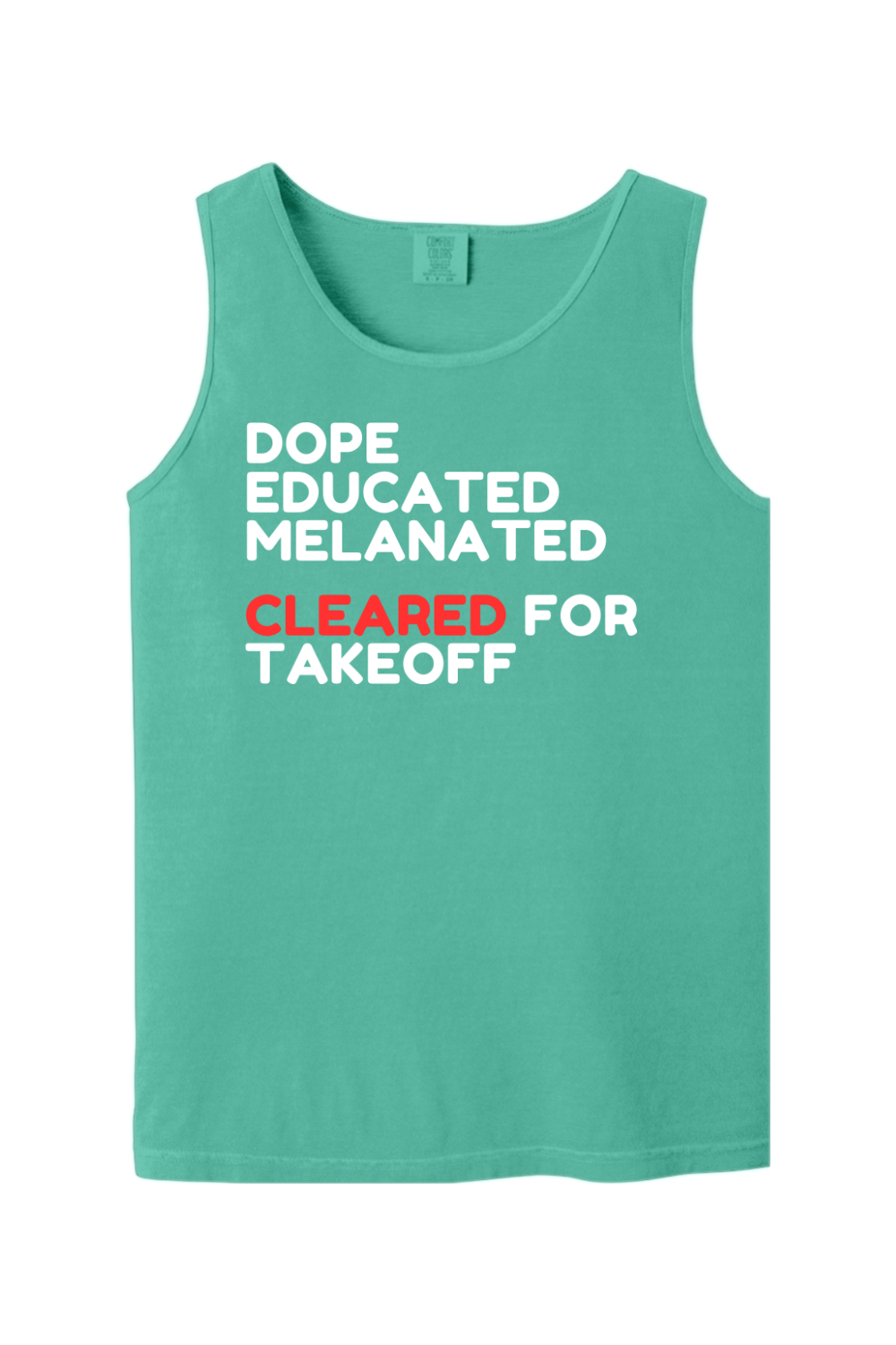 Cleared for Takeoff - White/Red Font Unisex Tank Top