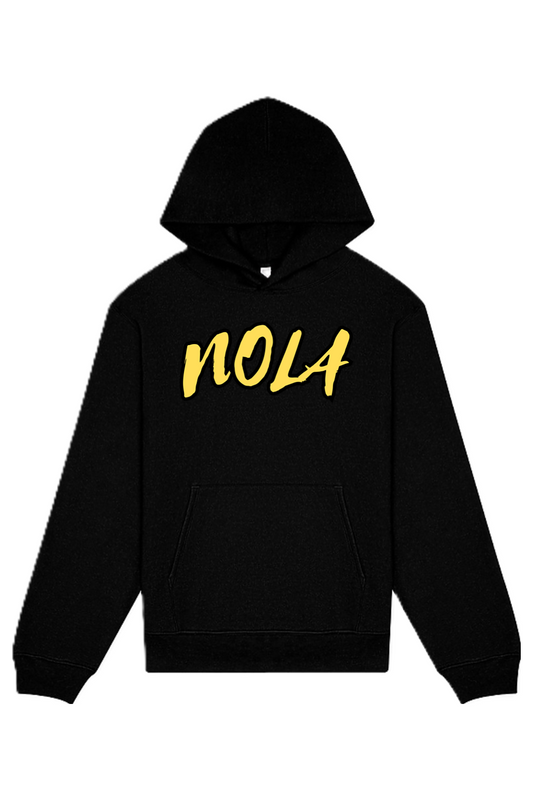 NOLA - Black/Gold Font Unisex Heavyweight Hoodie