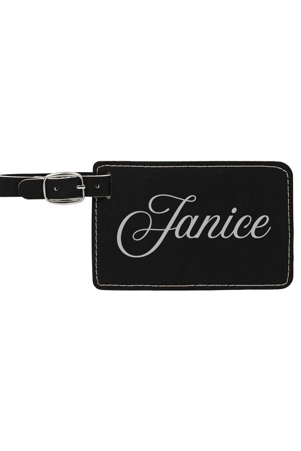 Janice - 4 1/4" x 2 3/4" Laserable Leatherette Luggage Tag