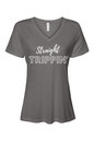 Straight Trippin' - White Font Women’s V-Neck Short Sleeve Shirt