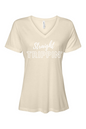 Straight Trippin' - White Font Women’s V-Neck Short Sleeve Shirt