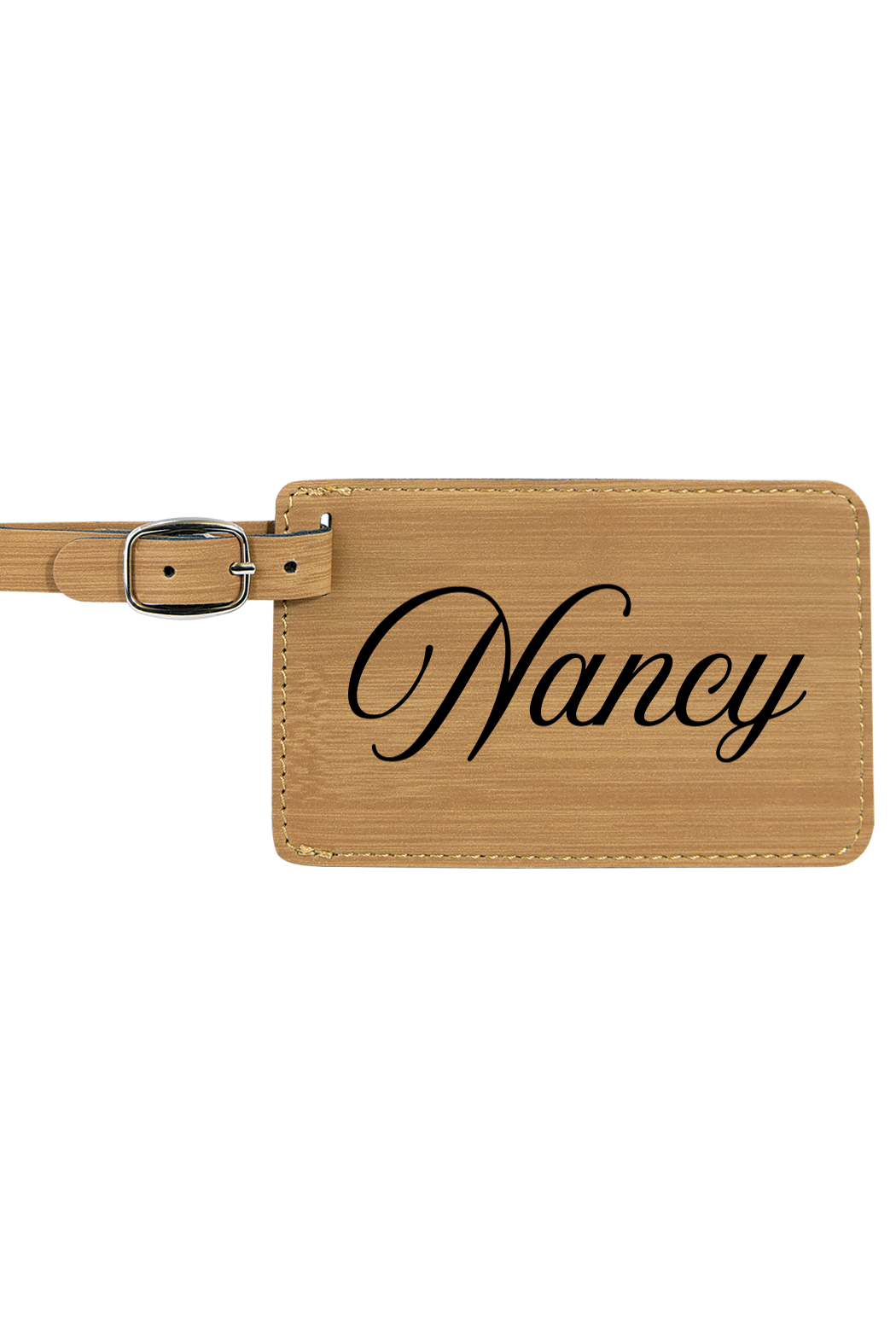 Nancy - 4 1/4" x 2 3/4" Laserable Leatherette Luggage Tag