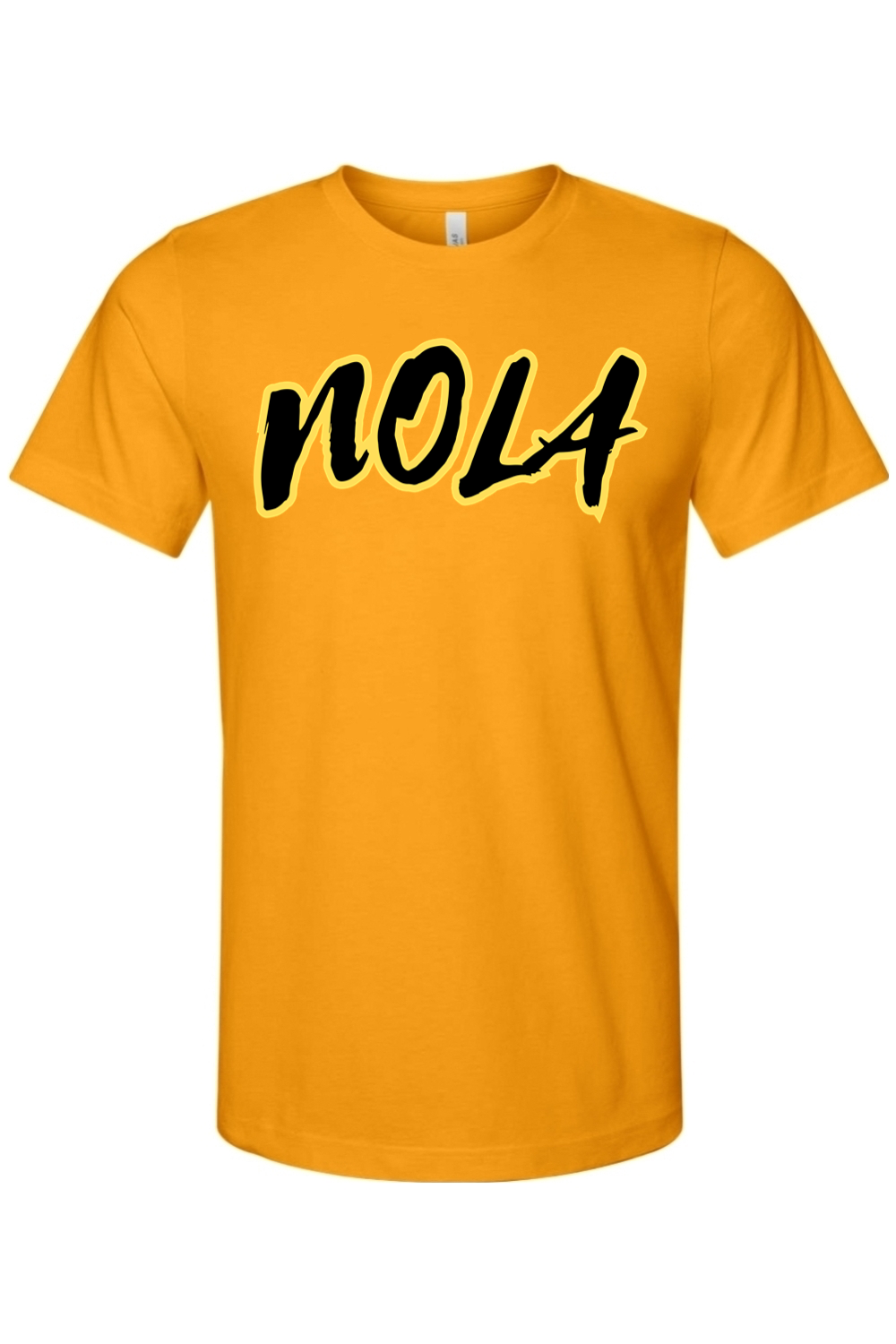 NOLA - Gold/Black Font Unisex Short Sleeve Shirt