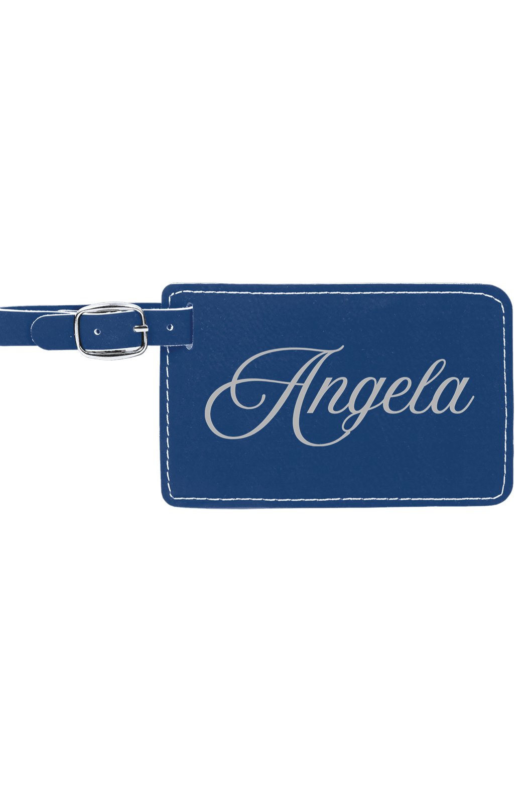 Angela - 4 1/4" x 2 3/4" Laserable Leatherette Luggage Tag