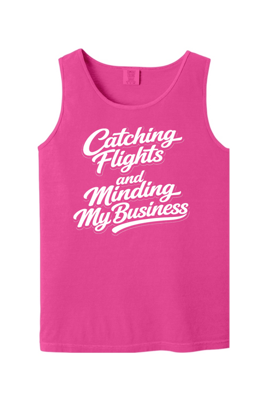 Minding My Business - White Font Unisex Tank Top