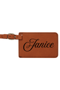 Janice - 4 1/4" x 2 3/4" Laserable Leatherette Luggage Tag