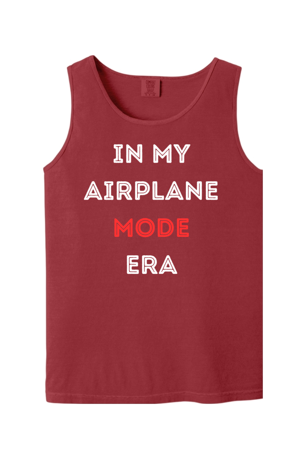 Airplane Mode Era - White/Red Font Unisex Tank Top