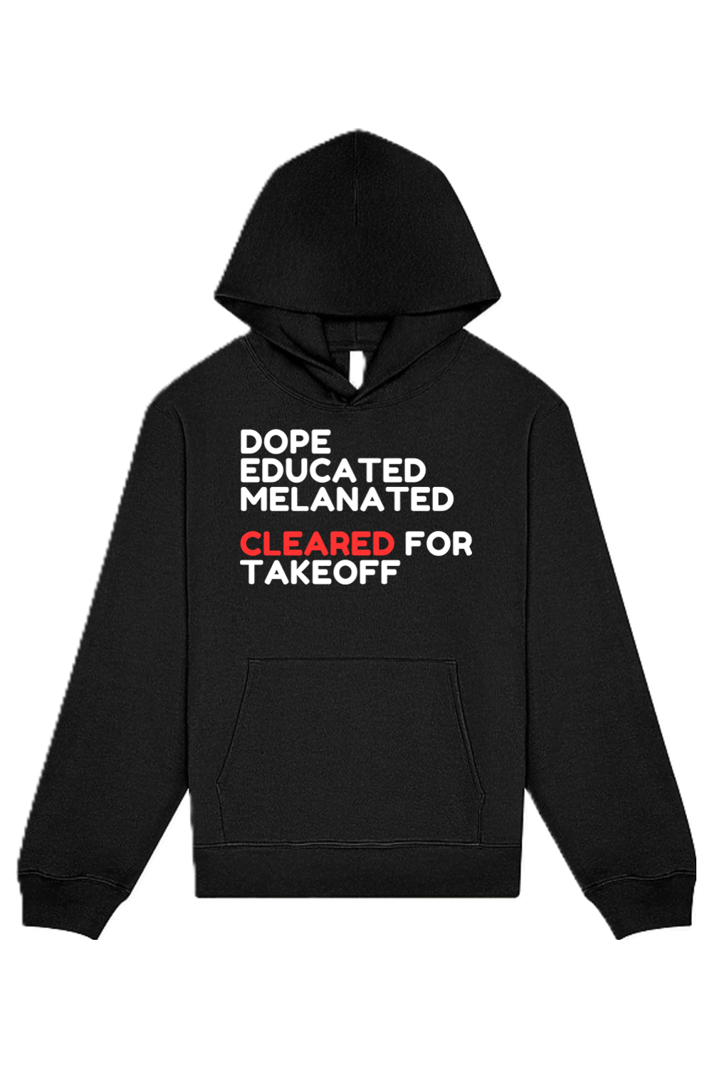 Cleared for Takeoff - White/Red Font Unisex Heavyweight Hoodie