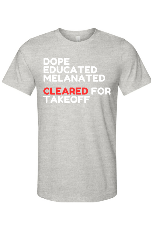 Cleared for Takeoff - White/Red Font Unisex Short Sleeve Shirt