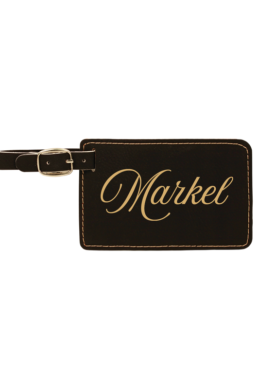 Markel - 4 1/4" x 2 3/4" Laserable Leatherette Luggage Tag