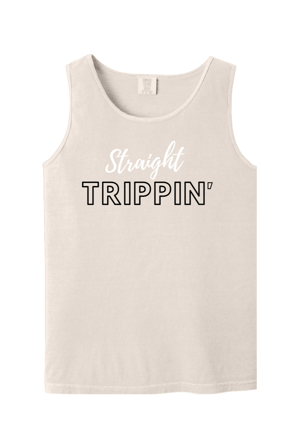 Straight Trippin' - White/Black Font Unisex Tank Top