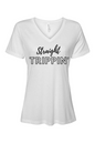 Straight Trippin' - Black Font Women’s V-Neck Short Sleeve Shirt