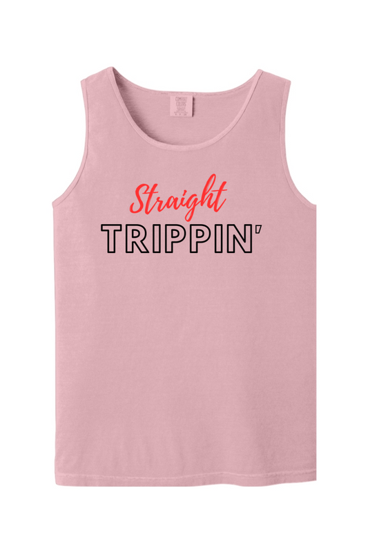 Straight Trippin' - Red/Black Font Unisex Tank Top
