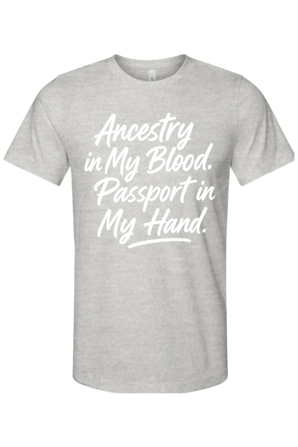 Ancestry in My Blood - White Font Unisex Short Sleeve Shirt
