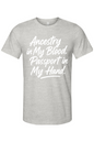 Ancestry in My Blood - White Font Unisex Short Sleeve Shirt