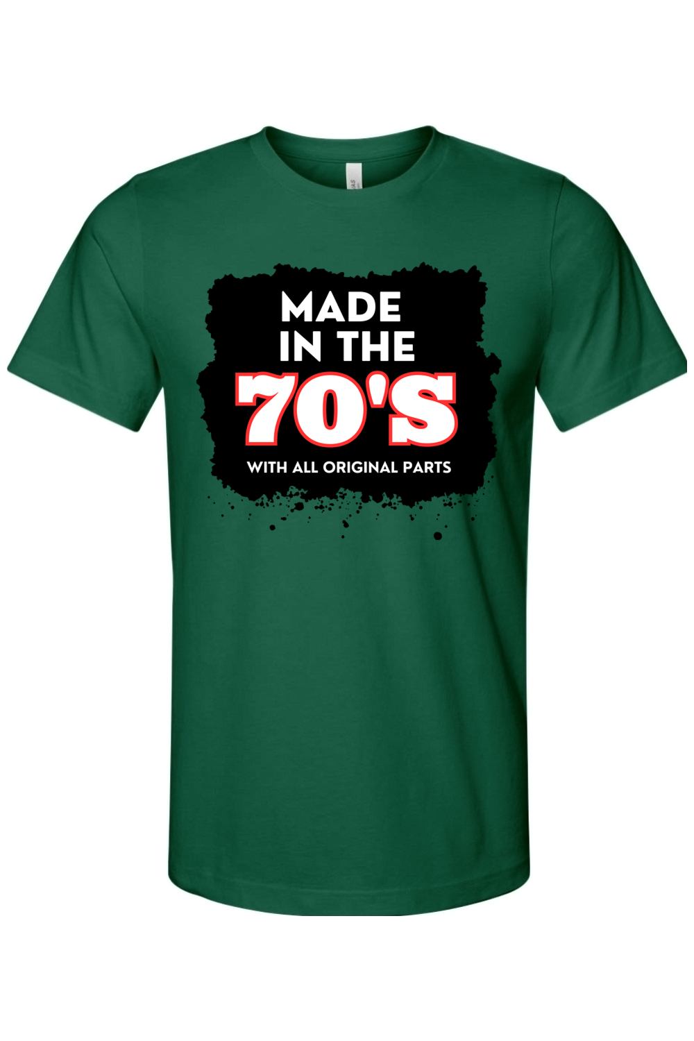 Made in 70s Original Parts - White/Black Font Unisex Short Sleeve Shirt