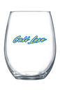 Cali Love - Blue/Yellow Font 21 oz. Stemless Wine Glass