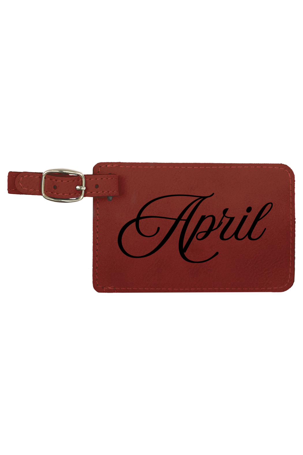 April - 4 1/4" x 2 3/4" Laserable Leatherette Luggage Tag