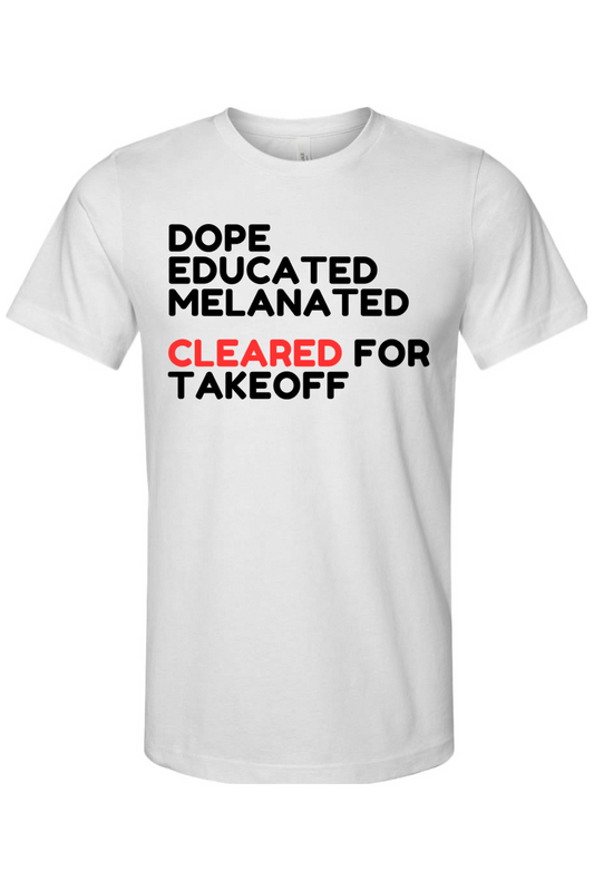 Cleared for Takeoff - Black/Red Font Unisex Short Sleeve Shirt