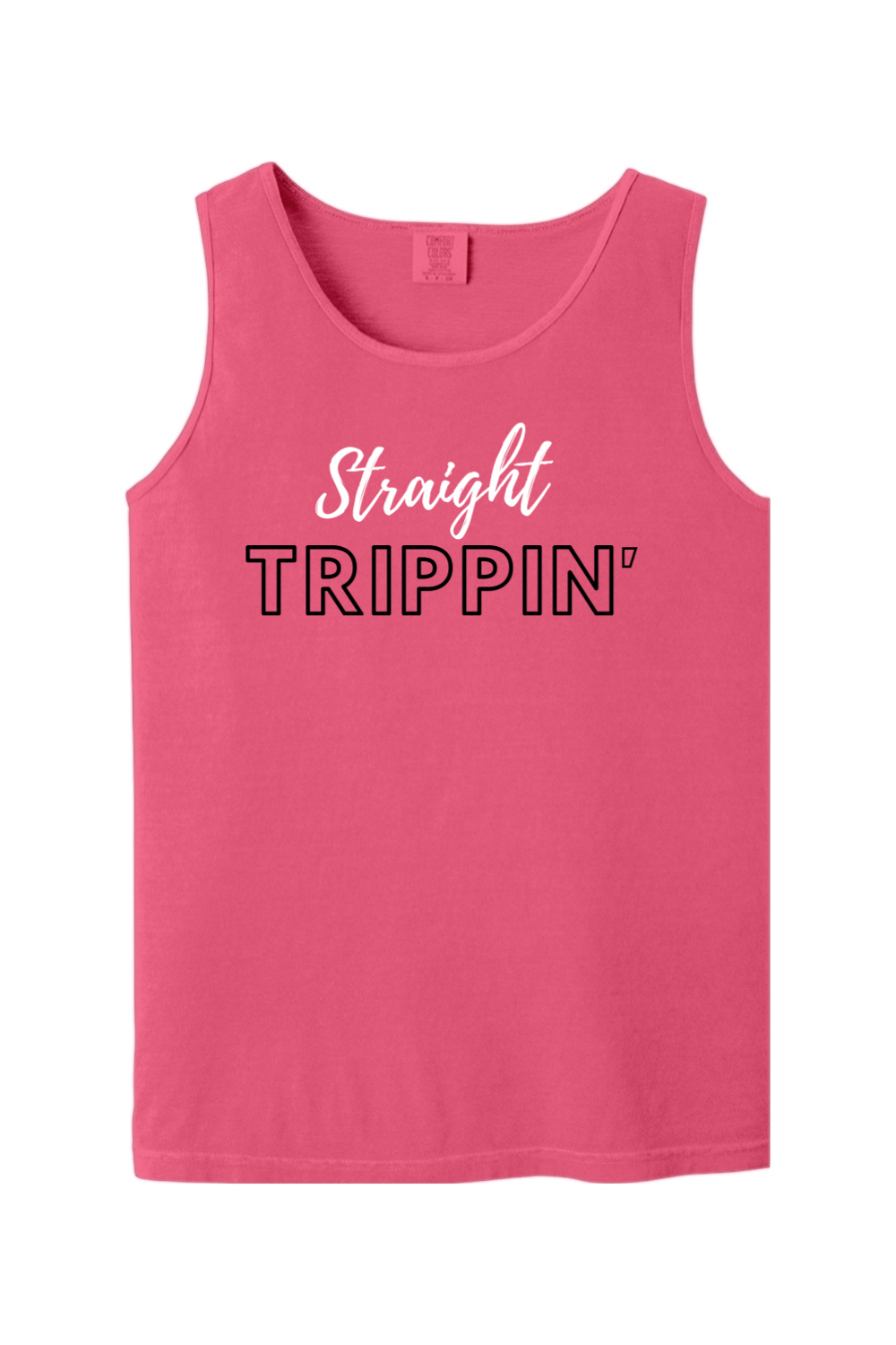 Straight Trippin' - White/Black Font Unisex Tank Top