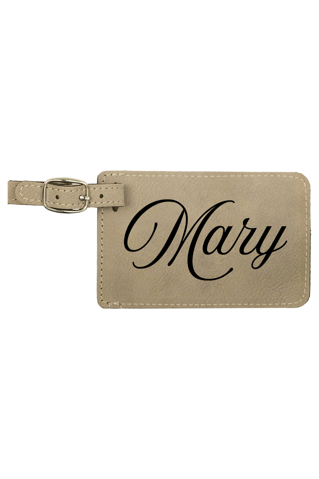 Mary - 4 1/4" x 2 3/4" Laserable Leatherette Luggage Tag