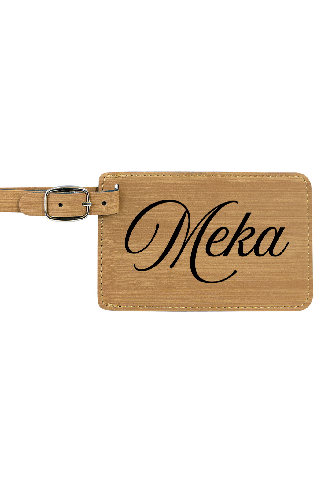 Meka - 4 1/4" x 2 3/4" Laserable Leatherette Luggage Tag