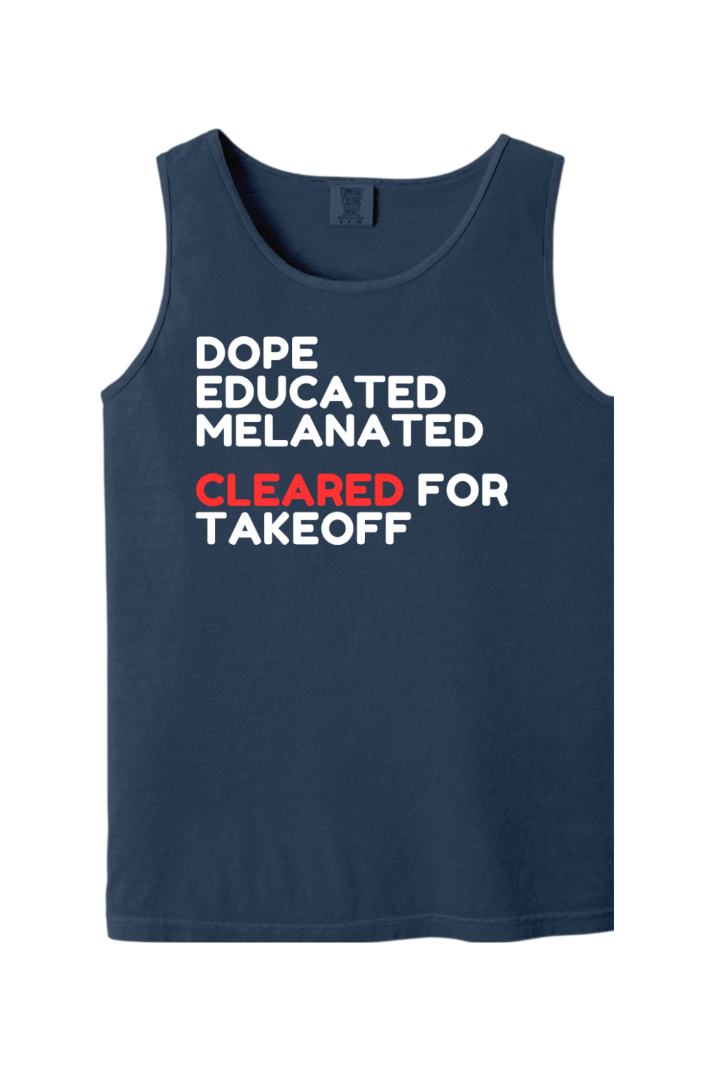 Cleared for Takeoff - White/Red Font Unisex Tank Top