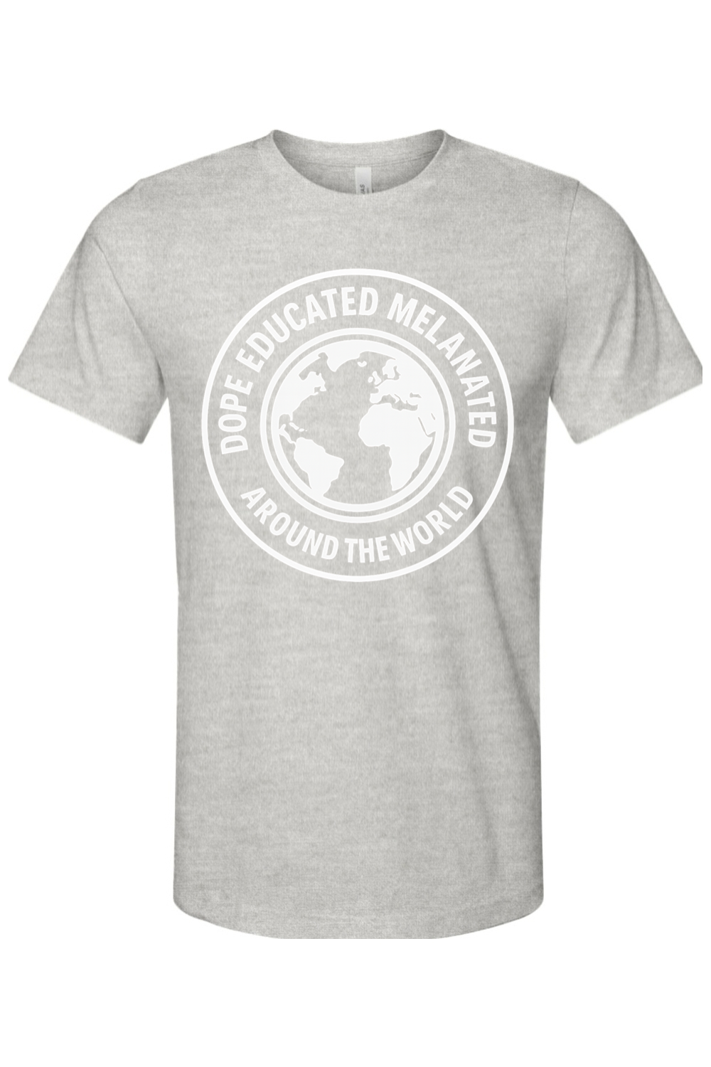 Dope Educated Melanated Stamp - White Font Unisex Short Sleeve Shirt