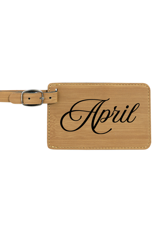 April - 4 1/4" x 2 3/4" Laserable Leatherette Luggage Tag
