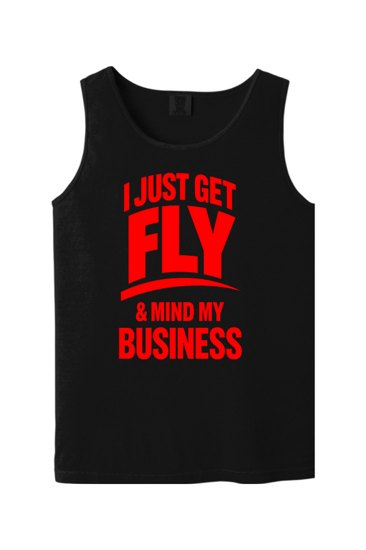 Get Fly & Minding My Business V1 - Red Font Unisex Tank Top