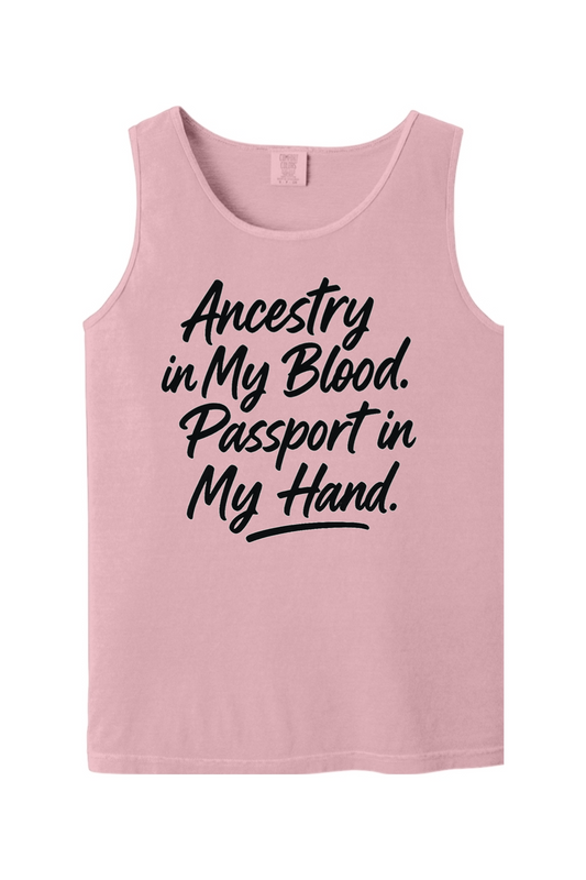 Ancestry in My Blood - Black Font Unisex Tank Top