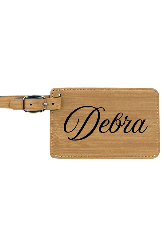 Debra - 4 1/4" x 2 3/4" Laserable Leatherette Luggage Tag