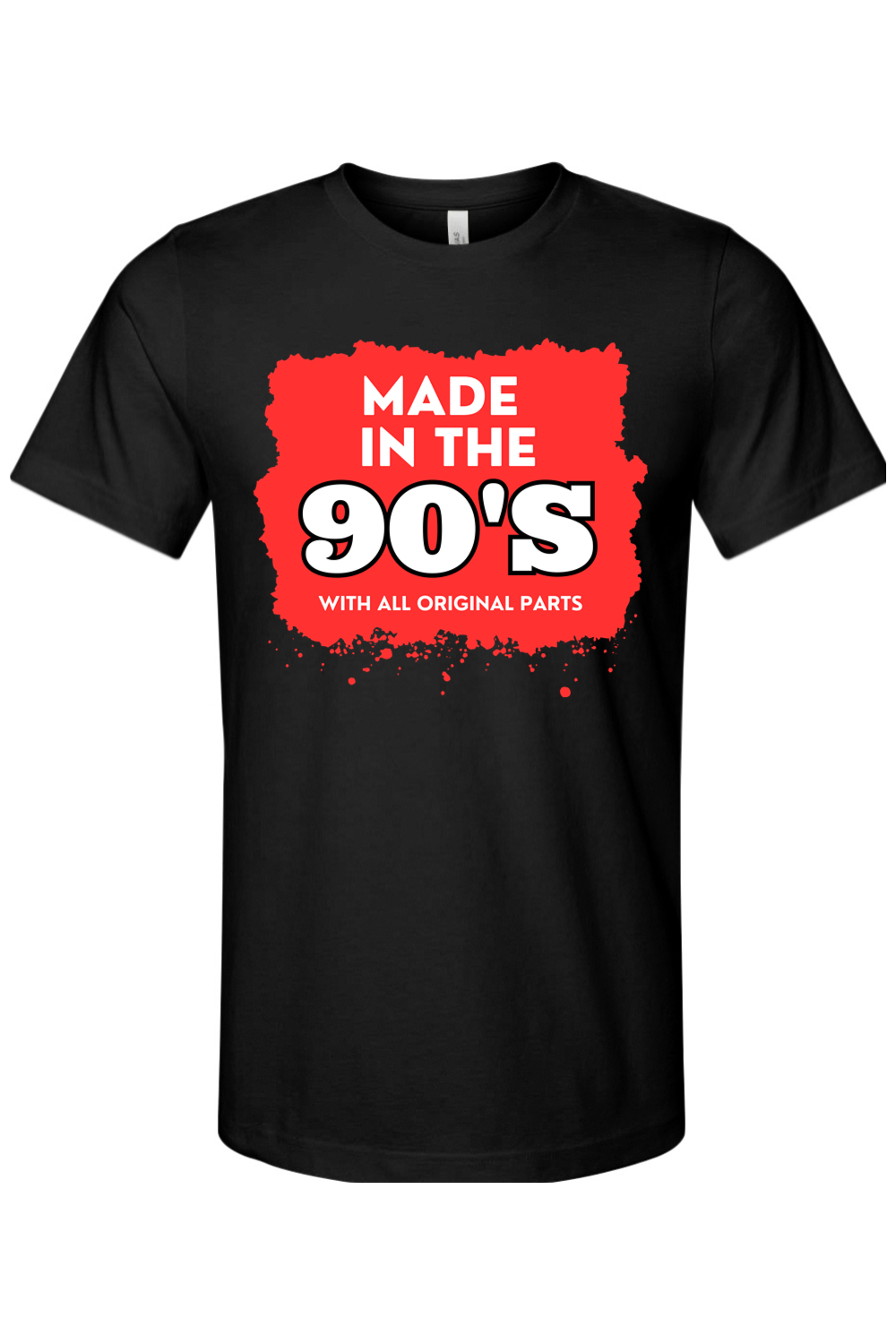 Made in the 90s Original Parts - White/Red Font Unisex Short Sleeve Shirt