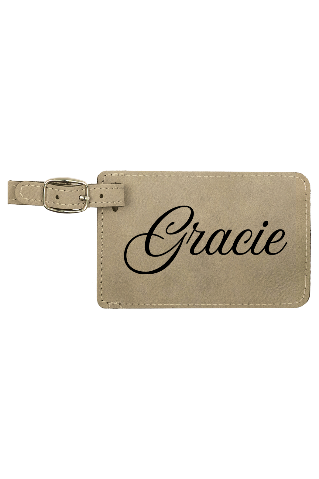 Gracie - 4 1/4" x 2 3/4" Laserable Leatherette Luggage Tag