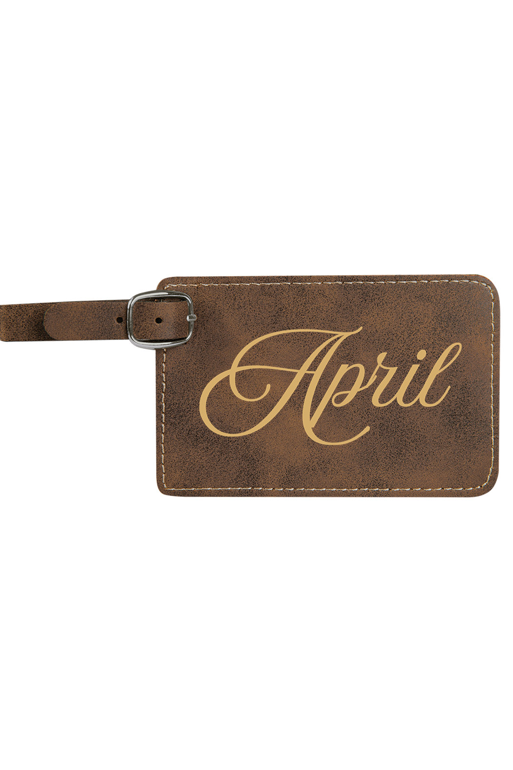 April - 4 1/4" x 2 3/4" Laserable Leatherette Luggage Tag