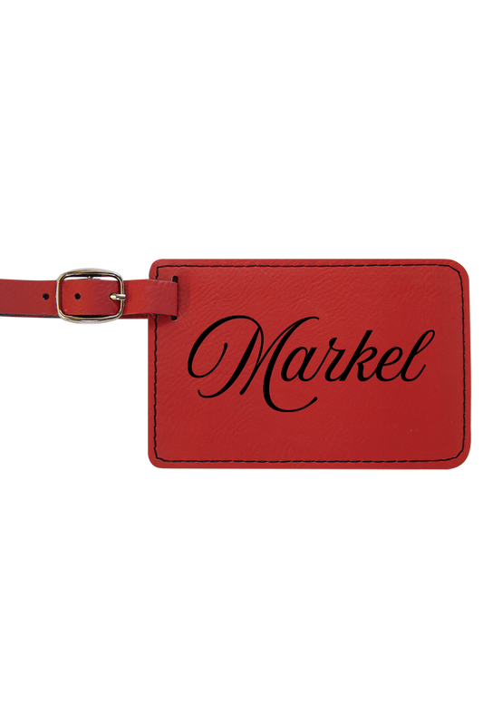 Markel - 4 1/4" x 2 3/4" Laserable Leatherette Luggage Tag