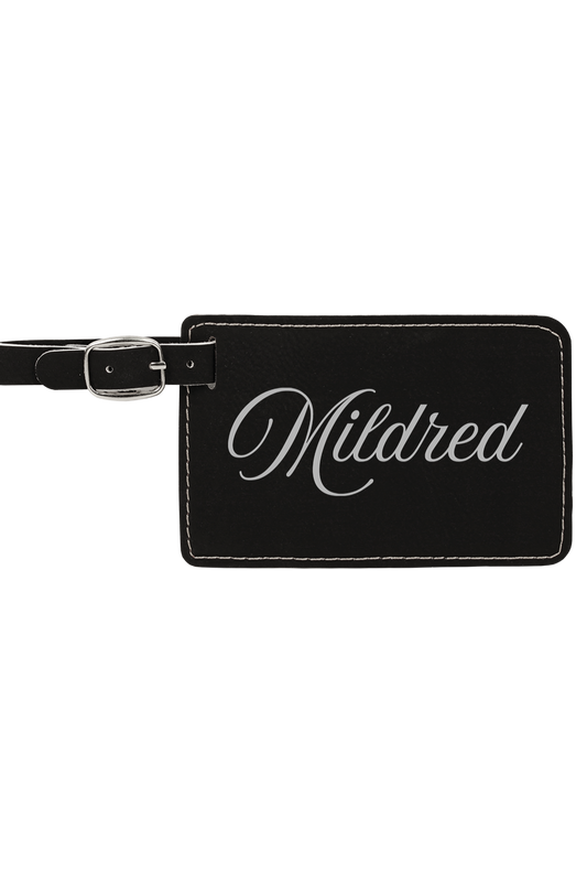 Mildred - 4 1/4" x 2 3/4" Laserable Leatherette Luggage Tag